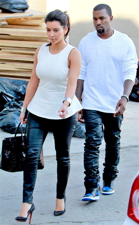 Kim Kardashian And Kanye West Wear Matching Balmain Outfits During Date