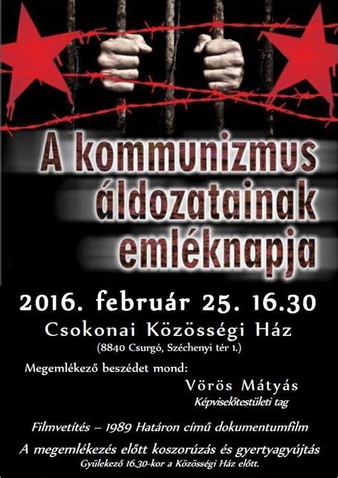 Még több kommunizmus áldozatinak emléknapja. Meghívó - A kommunizmus áldozatainak emléknapja