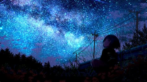 1366x768 Resolution Lonely Girl Starring Shooting Star 1366x768