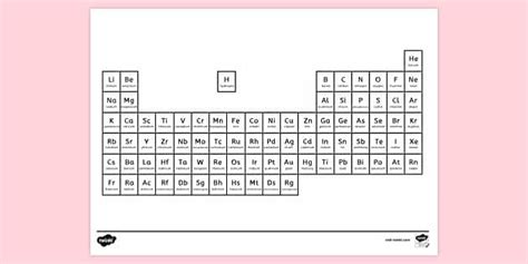 FREE! - Periodic Table Colouring | Colouring Sheets - Twinkl