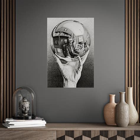 Escher Hand With Reflecting Sphere Art Poster Imp Art Maurits Etsy
