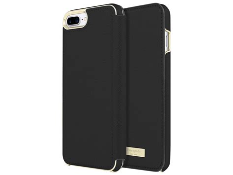 New genuine kate spade new york glitter iphone 8 7 6s plus case gift boxed uk. Kate Spade Folio Case Zwart | iPhone 8+/7+/6+ Hoesje