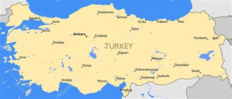 Turkije is een van de meest zonnige bestemmingen in europa, het. kaart van Turkije — Stockvector © lynx_v #70670755