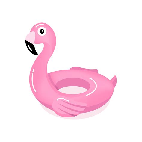 Pink Flamingo Inflatable Ring Flamingo Swim Tube Isolated On White