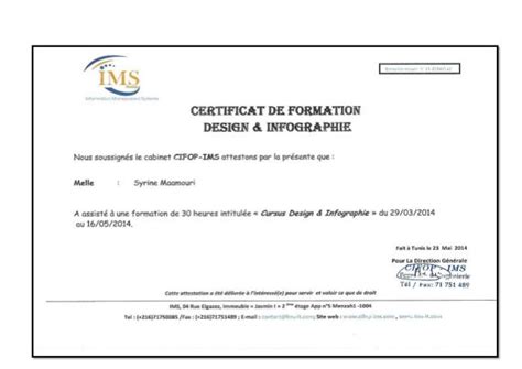 Certificat De Formation Design And Infographiste