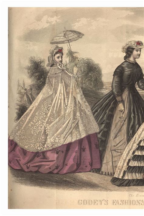 Drawn from the some of the leading fashion journals crinolines disappeared in the late 1860s, while bustles emerged in the 1870s. All The Pretty Dresses: 1860's(?) Summer Cape
