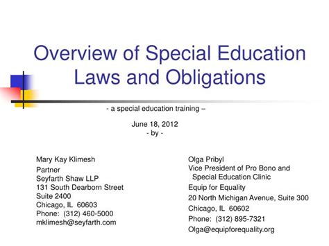 Ppt Overview Of Special Education Laws And Obligations Powerpoint