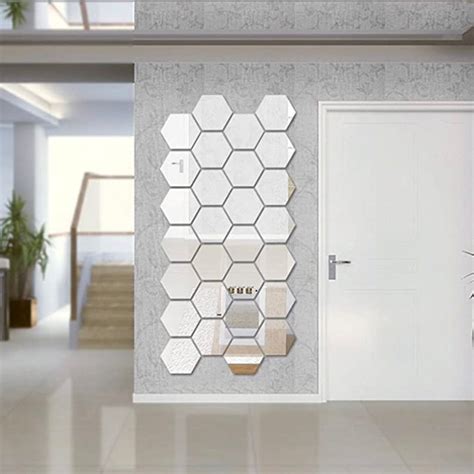 Hexagon Mirror Wall Stickers Etsy