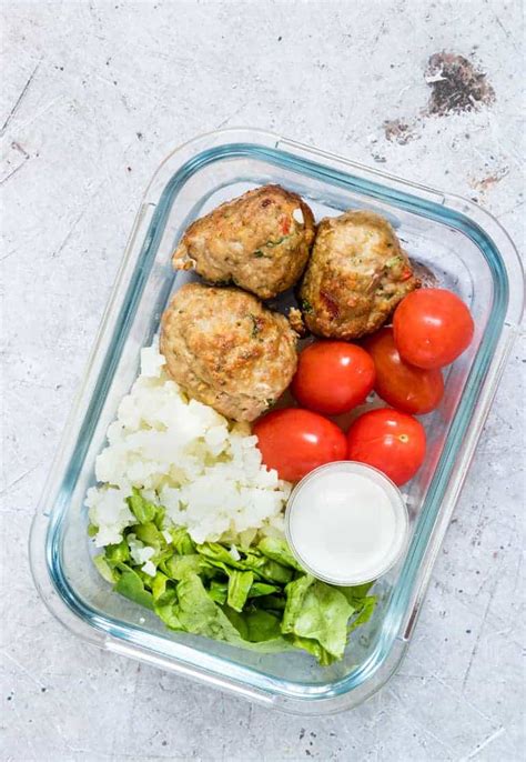 Air Fryer Turkey Meatballs + Meal Prep (GF, LC, Paleo, K ...
