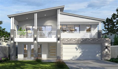 This Is An Artists Rendering Of A Two Story House With Balconies
