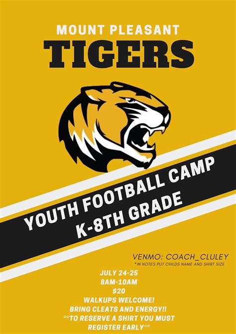 Mp Tigers Youth Football Camp Mount Pleasant Isd