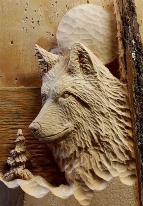 18 Excellent Wolf Wood Carving Pattern Collection Woodcarvingwiki