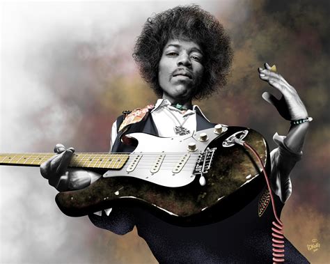 Jimi Hendrix 1968 Caricature Paul King Artwerks