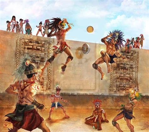 The Ball Game Of Aztecs Mayan Art Aztec Civilization Ancient Mayan