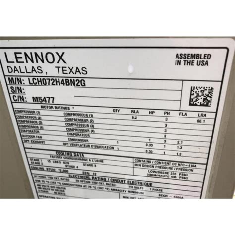 Lennox Lch H Bn G Ton Energence Rooftop Electric Ac Unit R A Ebay