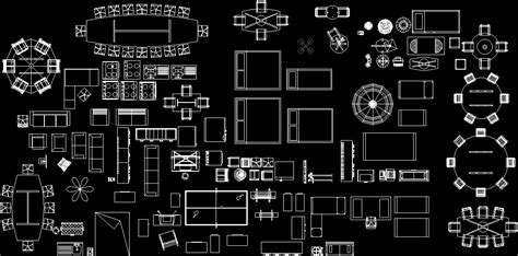 Household Furniture, Various Items, Top View DWG Block for ...