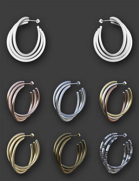 Hoop Earrings Classic Style For Genesis 8 And 81 Females Daz 3d