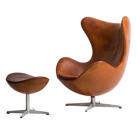 The egg is a chair designed by arne jacobsen in 1959 for the radisson sas hotel in copenhagen, denmark. Arne Jacobsen Egg Chair in Original Cognac Brown Leather ...