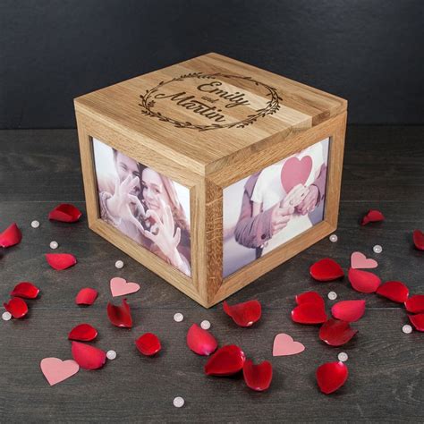 A wedding anniversary is the anniversary of the date a wedding took place. Personalized Wooden Photo Box For Couples | 50th ...