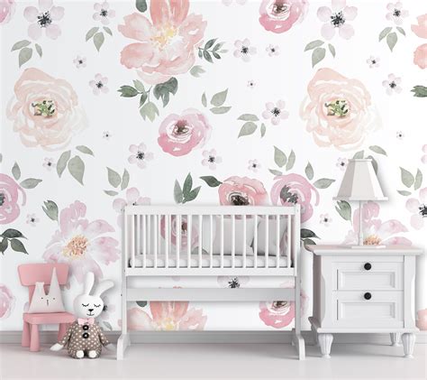 List Of Pink Floral Wallpaper Nursery References