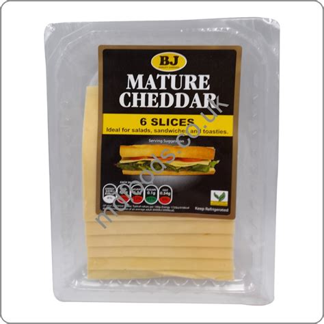 BJ MATURE 6 PRE SLICED CHEDDAR CHEESE SLICES 145g MD Foods