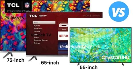 55 Vs 65 Vs 75 Inch Tv Size Comparison Display Wow