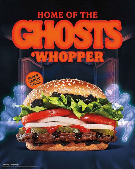 Burger King Canada Halloween Themed Ghost Whopper With Black Garlic Sauce Foodology