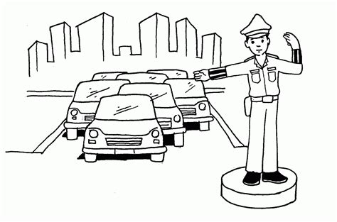 Gambar Mewarnai Mobil Polisi - Radea