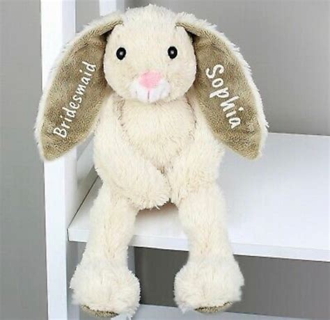 Personalised Name Bunny Plush Stuffed Toy Rabbit Soft Name Etsy
