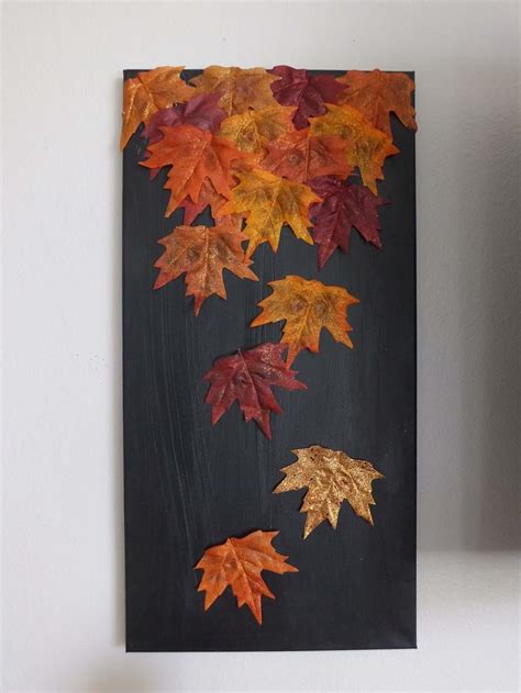 Trends Handmade Board Ideas Diy Fall Leaf Canvases The View From