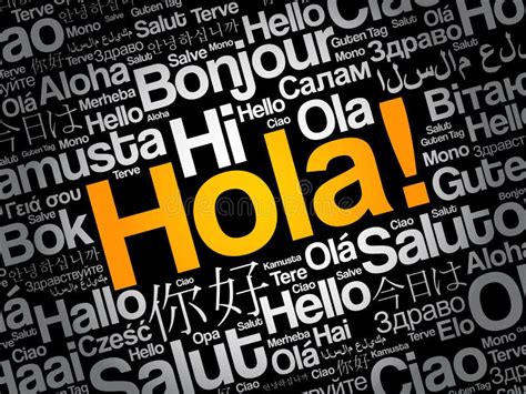 Letras De La Palabra De Hola Frase Española Del Texto Hola Caligrafía