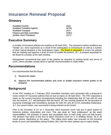 Insurance Proposal 11 Examples Format Pdf Examples