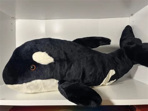 Sea World Shamu Plush Orca Killer Whale 15 In Black White Stuffed