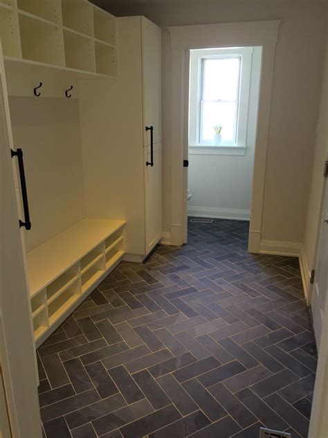 This is the new ebay. Mudroom / Powder Room flooring. Slate tile done in the ...