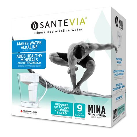 Santevia Mina Slim Series Alkaline Water Pitcher In White Mrorganic Store
