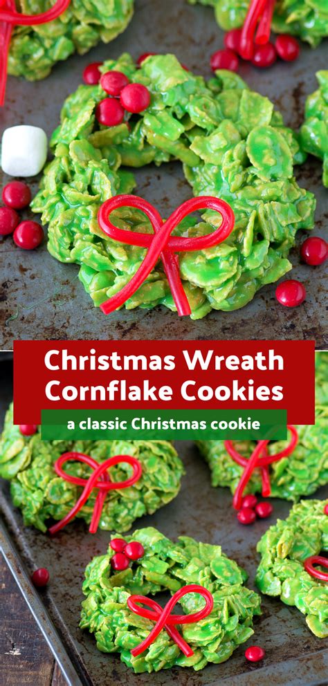 Colored sugar, sprinkles, gel icing, and food coloring. No bake Christmas wreath cookies made with corn flakes ...