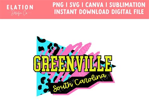 Greenville South Carolina Retro 90s Svg Graphic by Melissa Marie Design