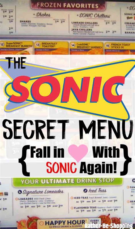 Sonic Secret Menu The Drive In Menu Thatll Change Your Life