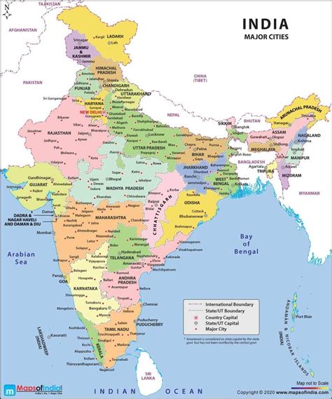 Maps Of India Latest India Map With Capitals And 2020 Edition Major