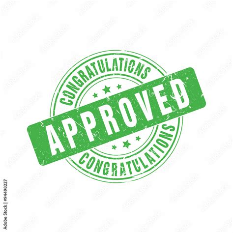 Vector Congratulations Approved Stamp Stock Vector Adobe Stock