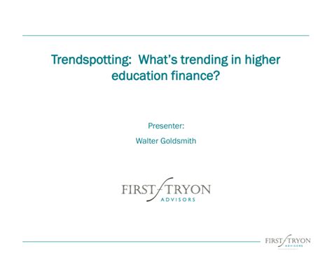 Whats Trending In Higher Education Finance