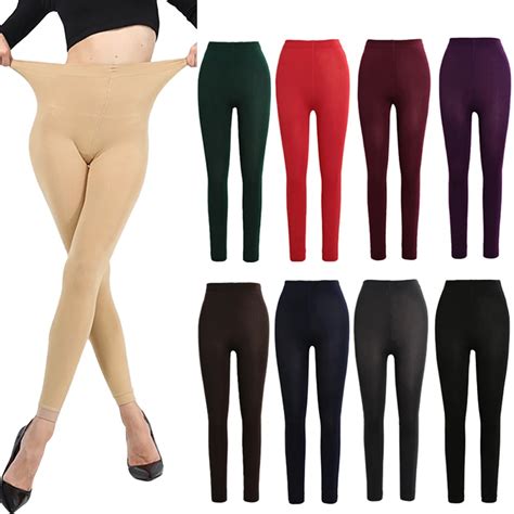Buy 2018 Autumn Winter Leggings Women Trousers Solid High Elastic Waist Thick