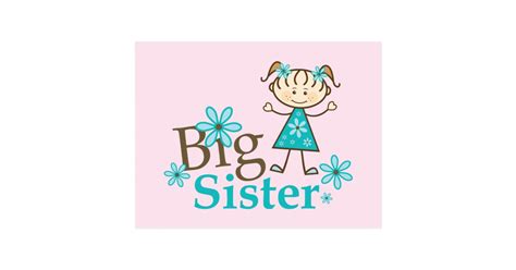 Big Sister Stick Figure Postcard