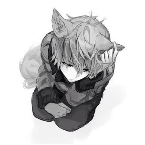 A collection of the top 43 sad anime boy wallpapers and backgrounds available for download for free. Anime guy with wolf ears and tail | Anime neko, Wolf boy ...