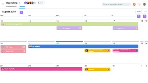 Team Page And Calendar Product Guide · Asana