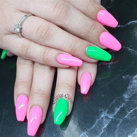 Neon Nails Neon Nails Pink Nails Green Nail Designs