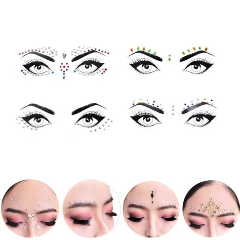 1 Sheet Makeup Eyeliner Eyeshadow Face Sticker Jewel Eyes Makeup