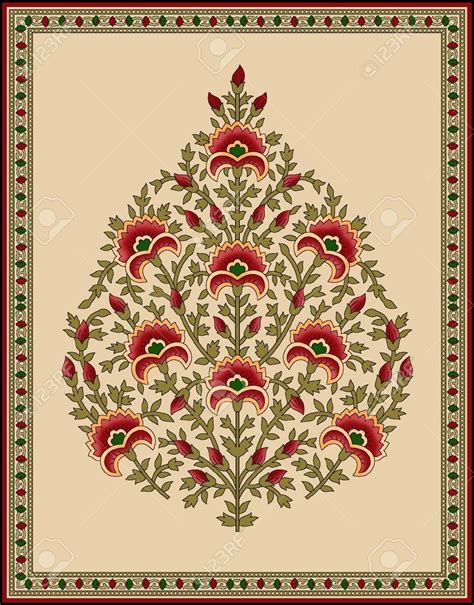 Seamless Indian Mughal Flower Motif Stock Photo 122513818 Mughal