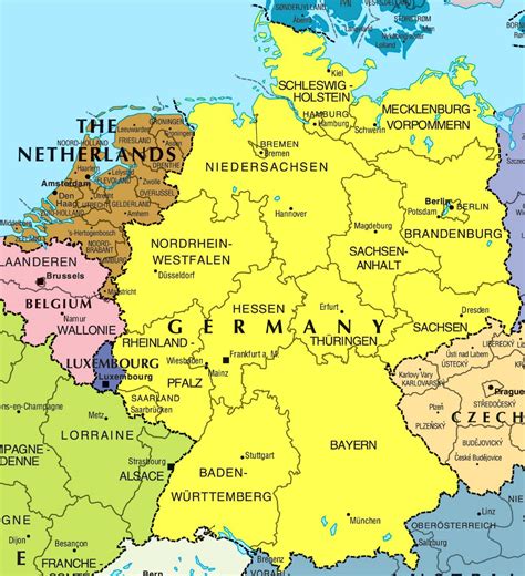 Large Political And Administrative Map Of Germany And Netherlands Germany Europe Mapsland