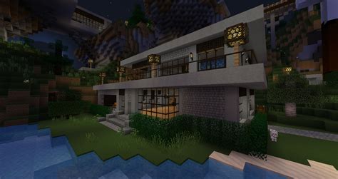 Small, dirty shacks becomes beautiful villas, simple. Ruked On Minecraft: Modern House Schematic 05